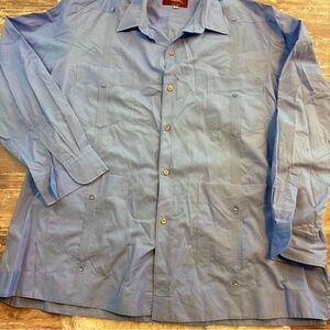 Guyabara Corona Blue Men's Casual Shirt XL Tall